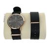 Les Trésors De Lily [Q4417] - 'Cameleon' Black Rose Gold Watch Box (2 Bracelets)