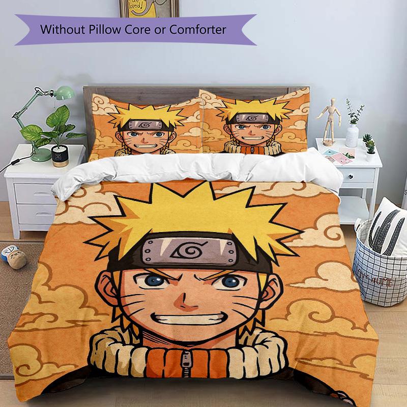 Naruto'S Determination Print 3Pcs Bedding Setduvet Cover With 2 Bedropillowcase Home Birthday Gift