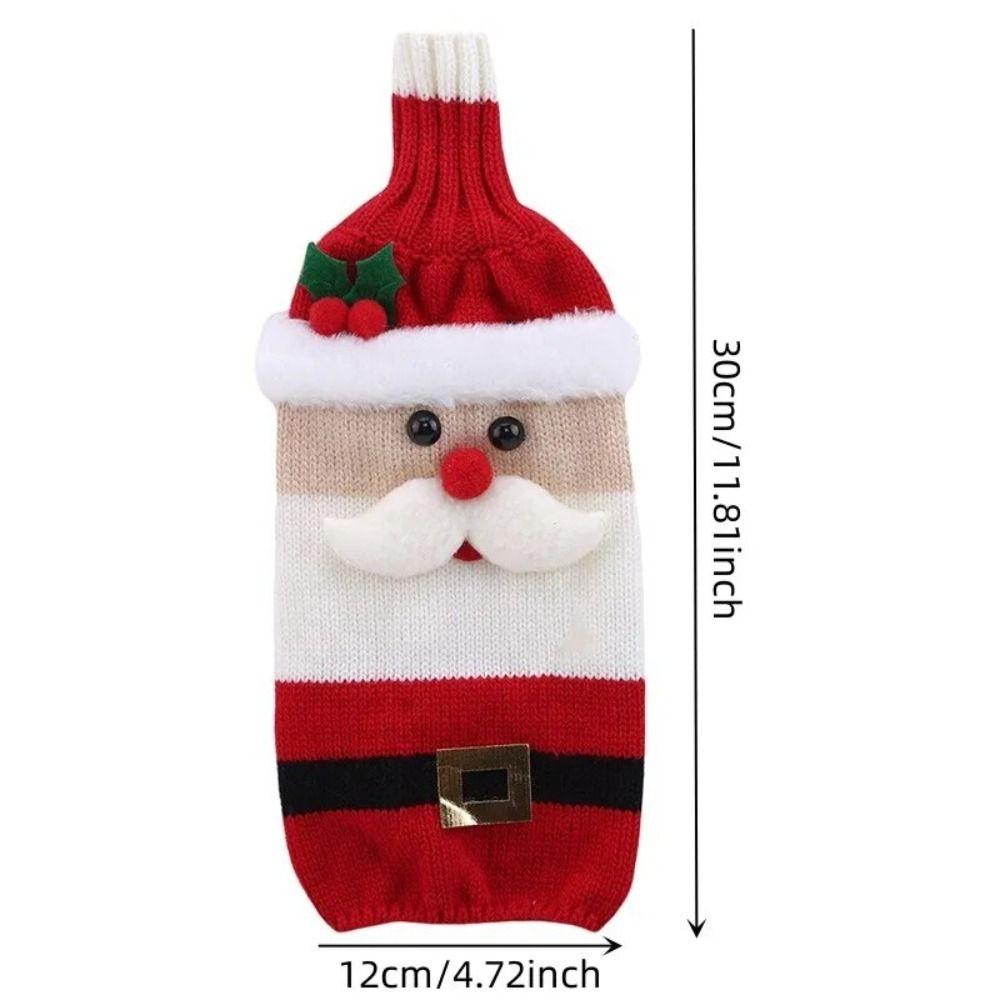 Santa Clause Wine Bottle Decorative Case Cloth Snowman Red Wine Protective Case Festive Wine Bottle Accessories Wine
