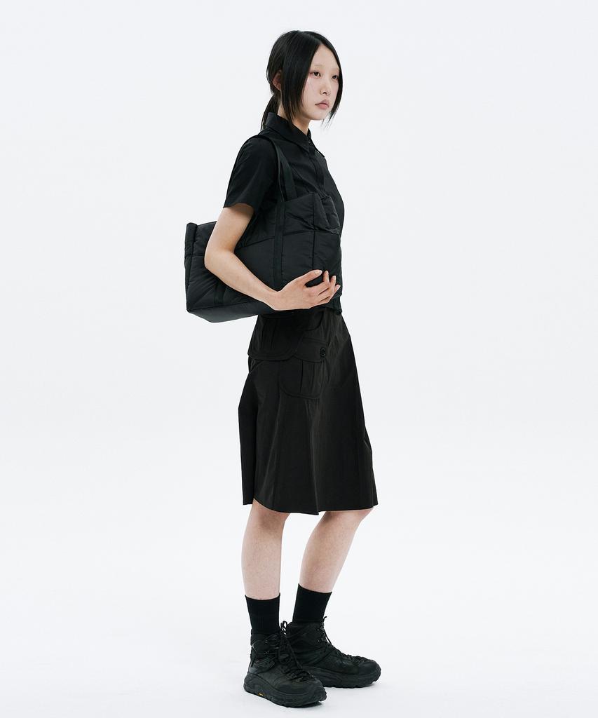 Hanahi Puffy Tote Bag Black
