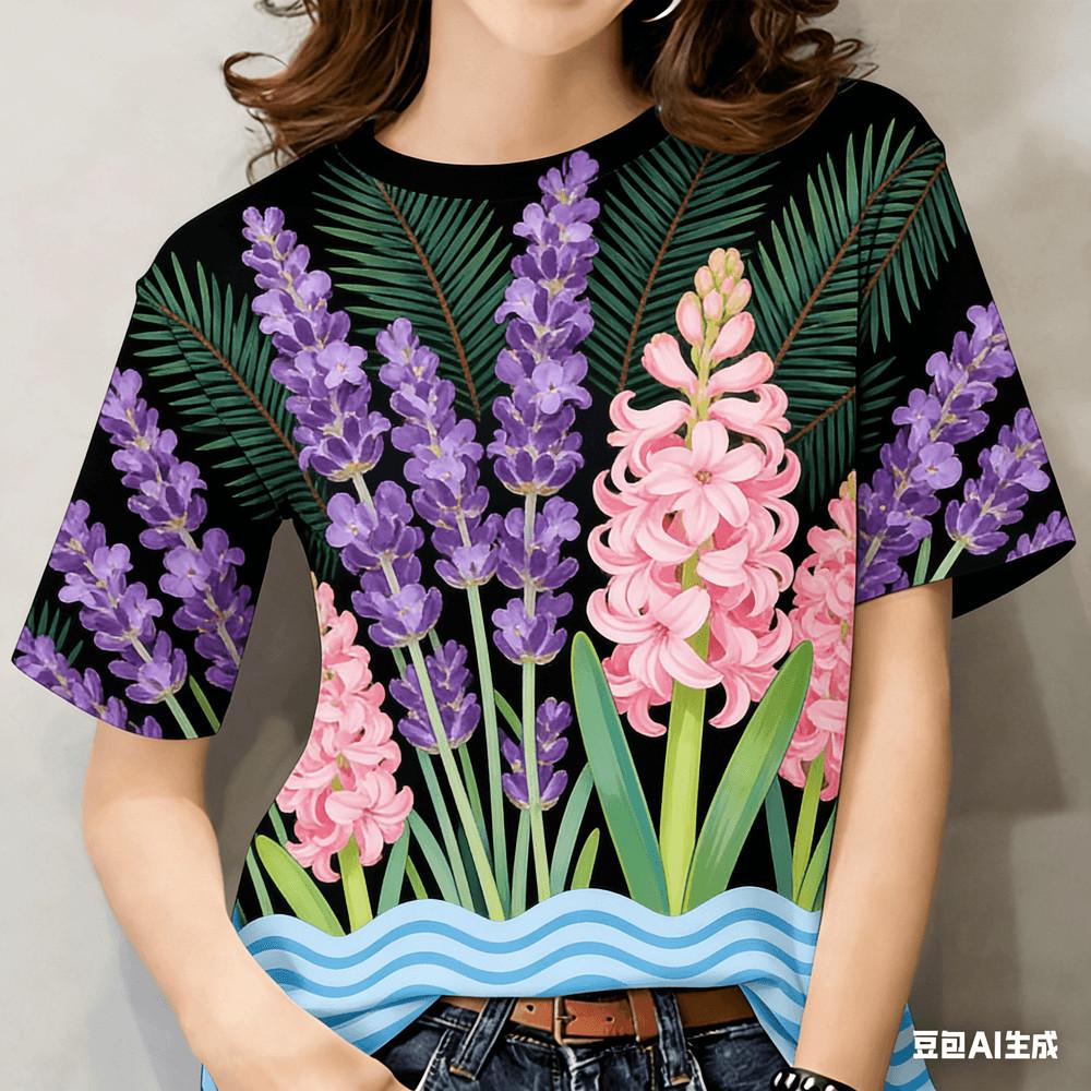 Neutral casual printed T-shirt - perfect for the Water Splash Festival