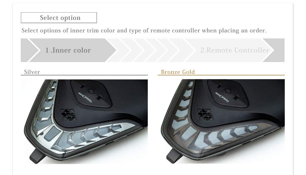 AVEST Vertical Arrow Neo LED Room Lamp for Toyota Bronze Gold Inner with Remote Control C-HR, Color,