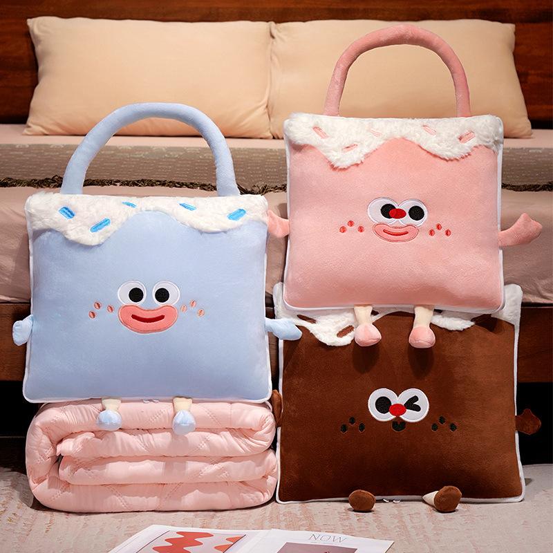 Dopamine Dual-Purpose Throw Pillow Quilt Portable Foldable Air Conditioner Quilt Office Lunch Break Sleeping Pillow Small Quilt Cover Quilt