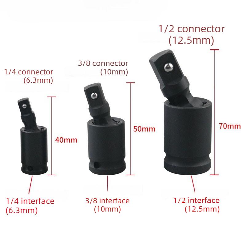 Universal Impact Joint Socket 360 Degree Rotation Wobble Adapter Extension 1/4 3/8 1/2" Swivel Knuckle for Car repair Tools