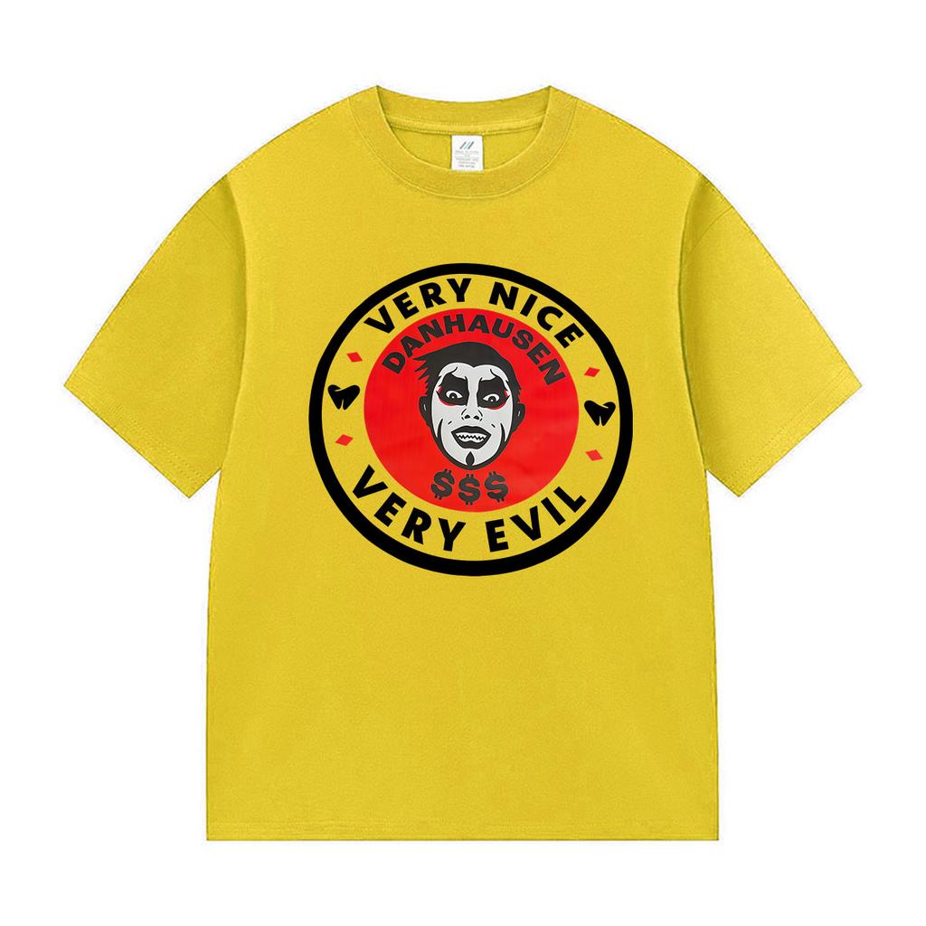 Danhausen Very Nice Very Evil Graphic T Shirts Men's Vintage O-Neck Clothing T-shirt Gothic Oversized Cotton Tshirt