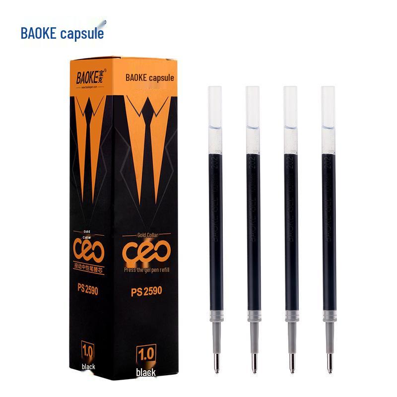 Bao Ke PS2590 Black Ballpoint Pen Refill (1.0) - Water-based Signature Pen Refill C35 1.0mm