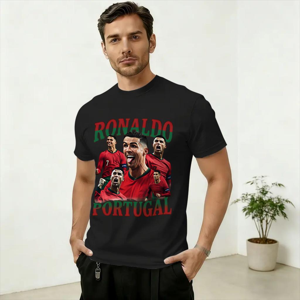 Football Legend 2026 Ronaldo TShirts for Unisex Novelty Cotton Tees Round Collar Short Sleeve T Shirt Big Size Clothes