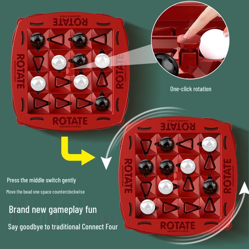 Orbital Logic Parent-Child Chess: Rotating Four-in-a-Row Battle Game