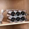 Refrigerator Organizer Tray for Wine and Glasses Plastic Wine Can Shelves with Stackable Glass Storage Racks Cup Storage Rack