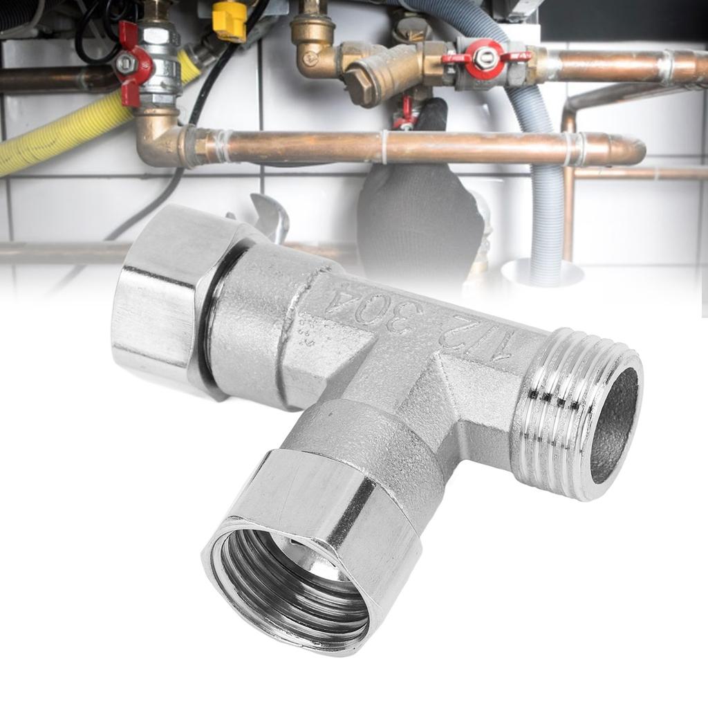Conexión de tubería Codo en T de 3 vías Acero inoxidable 304 Conector de manguera Adaptador de tubería G1Celsius2 para Agua