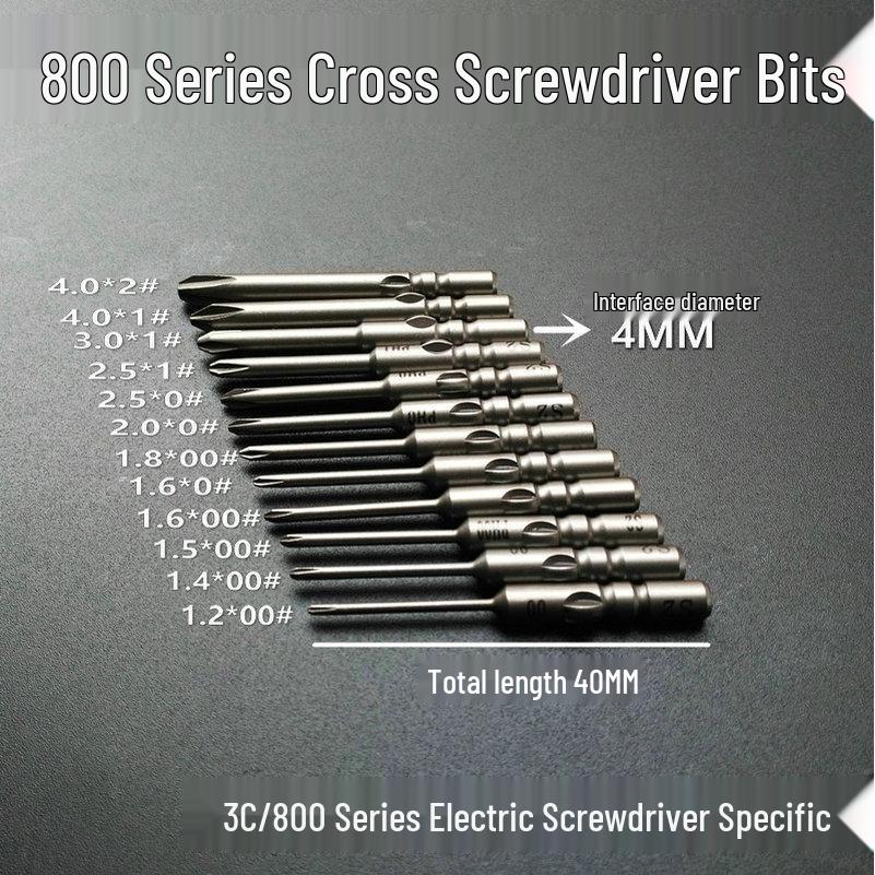 S2 Steel High Hardness 4mm Magnetic Phillips Electric Screwdriver Bit, Round Head.