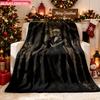 Blanket 1pc Skeletons Dancing Elegantly 2D-printed Flannel Throw Blanket-soft and Cozy Suitable for Use On the Sofa While Travelin