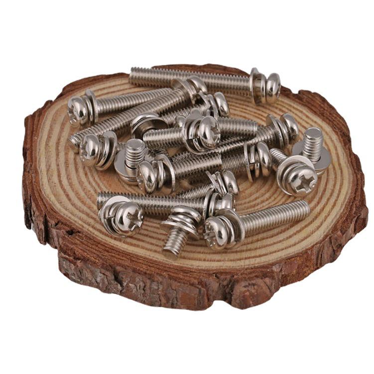 Nickel-Plated Phillips Pan Head Screw with Spring Washer Combo M2-M5