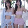 Bikini Fresco de Dos Piezas para Vacaciones en la Playa para Mujer: Top Bandeau de Tirantes y Shorts Sueltos