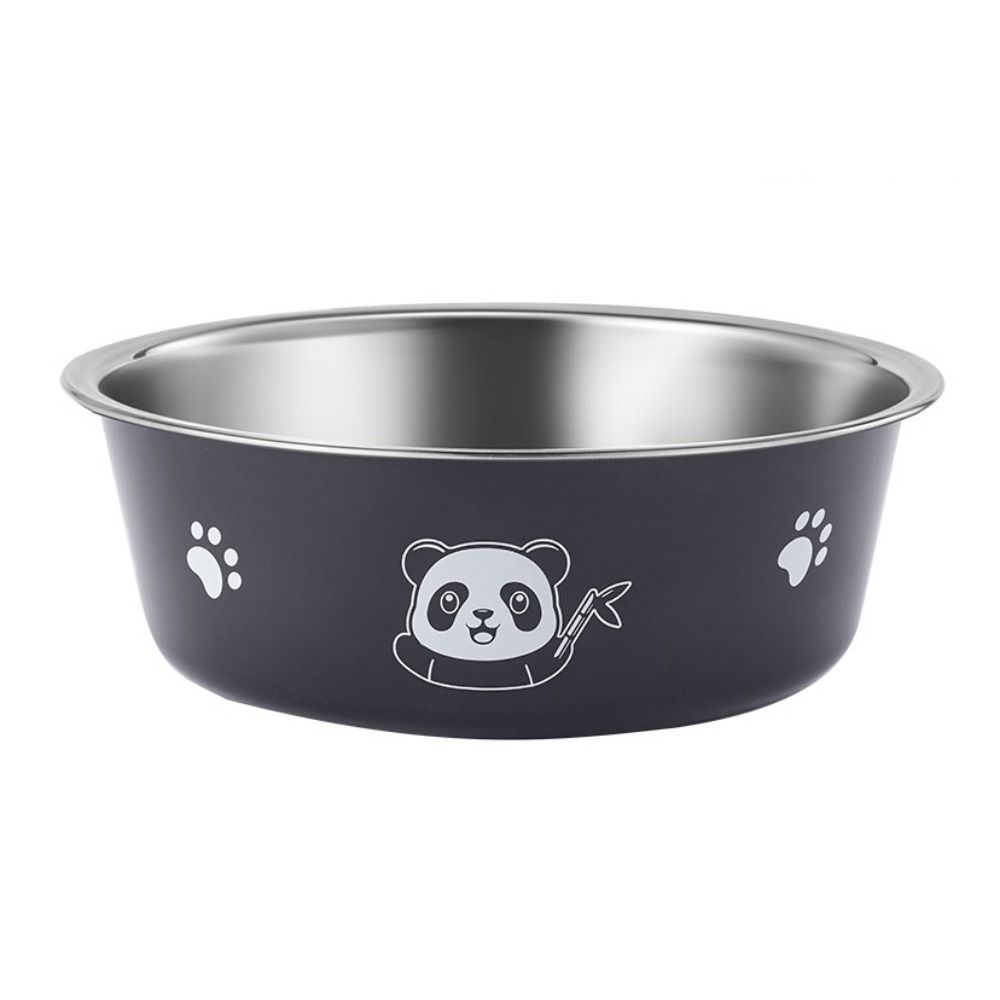 Non-slip Stainless Steel Dog Bowl Cartoon Pet Food Drinking Tray Dogs Food Water Feeder  Indoor