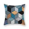 Retro Blue Printed Pillowcase Car Ornaments Office Living Room Sofa Home Pillowcase