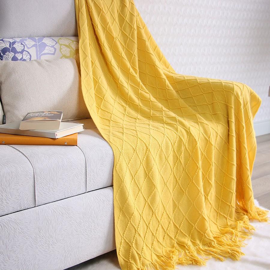 Luxury-lite Minimalist Natural Yoga Blanket Sofa Cushion Throw Blanket Air Conditioning Blanket Bed Cover