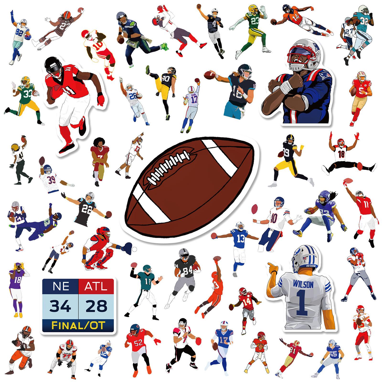 

100 Football Classic Action Stickers, Nfl Player Graffiti Stickers