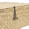 4-grid Woven Seagrass Desktop Organizer Box with Lid Divided Makeup Cosmetics Storage Basket for Home Office Wardrobe Shelf