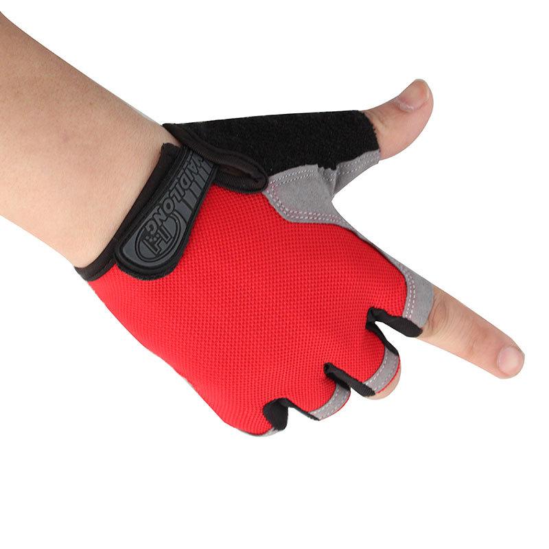 

Фитнес-перчатки с полупальцами тонкие дышащие амортизирующие износостойкие нескользящие перчатки для занятий спортом на открытом воздухе мужские и женские велосипедные перчатки для велоспорта M красный