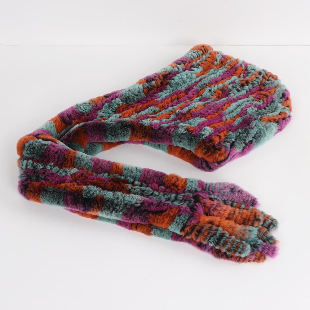 Winter Women Knitted Real Rex Rabbit Fur Hat Scarf Natural Soft Rex Rabbit Fur Hat Lady Warm Genuine Rabbit Fur Cap Scarves