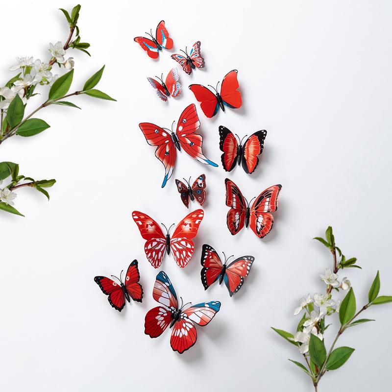 3D Realistic Double-Layer Butterfly Wall Stickers for Home Décor
