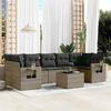 VidaXL Garden Lounge Set 8 Pcs with Grey Cushions Wicker 3252277