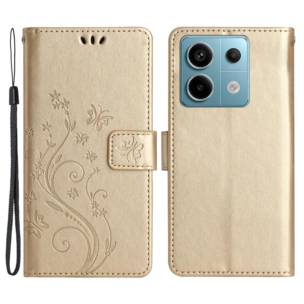 For Xiaomi Redmi Note 13 5G Case Butterfly Pattern PU Leather Wallet Phone Cover
