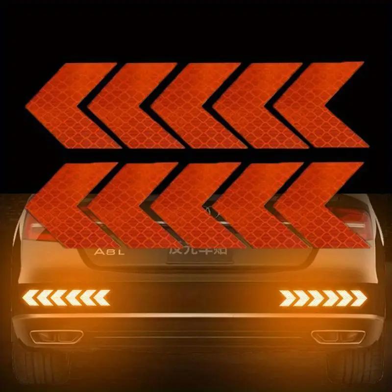 12 Pack PVC Reflective Arrow Car Stickers Properly Placed Safety Hazard Warning Tape for Car Bumper Trunk and Motorcycle