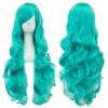 Parrucca Ricci Sintetica Lunga 80cm Resistente al Calore Anime Cosplay Festa