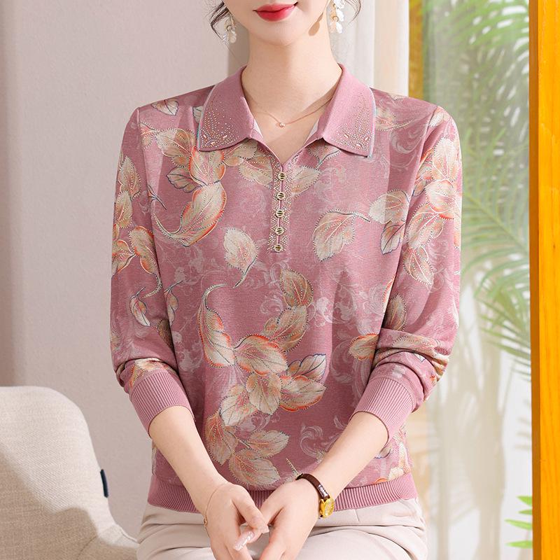 Women's Stylish Spring & Autumn Long-Sleeve Top for Middle-Aged & Elderly