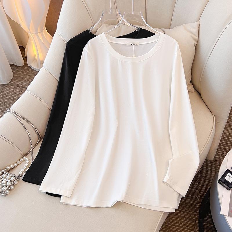 Plus Size Women's Fall New Long Sleeve Round Neck Loose with A Base Top