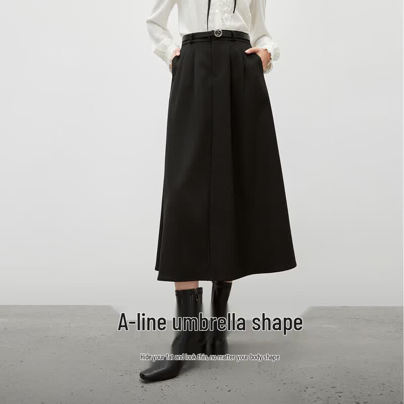 Women s High-Waisted A-Line Pleated Midi Skirt S