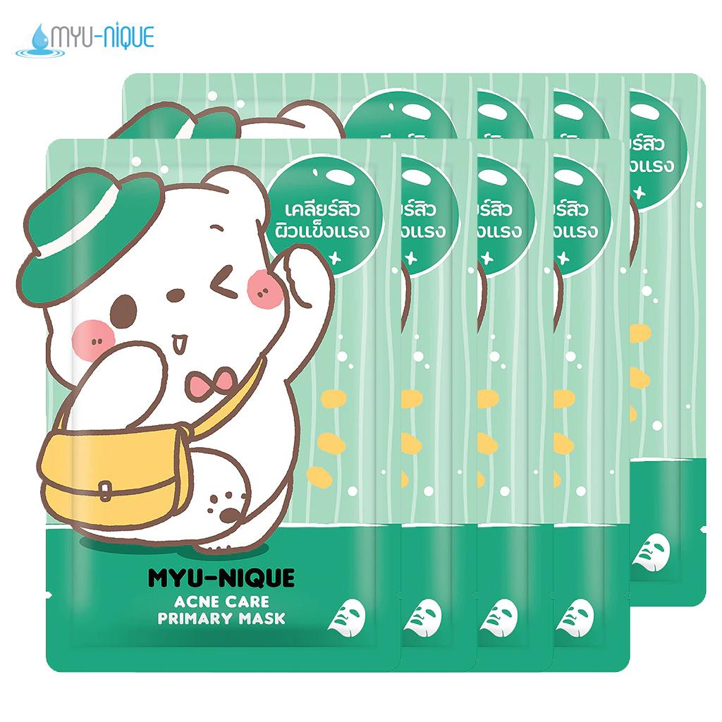 Sada primárních masek Myu-nique (Energizující, bělící, péče o akné a Detox & Clear) 25 g. x 4 ks / 8 ks - Thajská péče o pleť