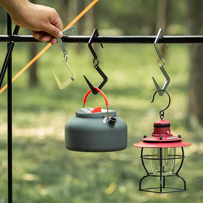 1pc Outdoor Storage Travel Camping Hiking Gardening Tools Item Organizer Flat S Hook Durable Hanging Hooks Hanger