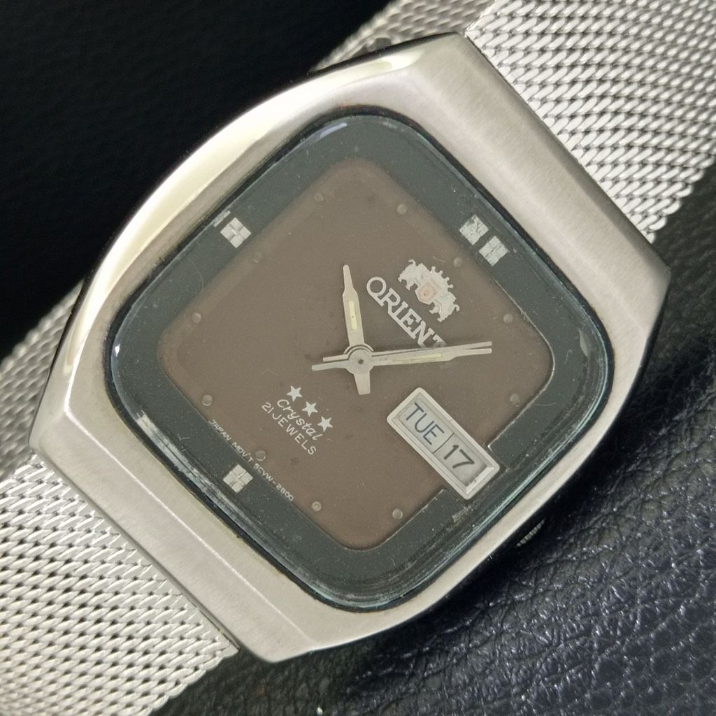 

AUTOMATIC VINTAGE ORIENT CRYSTAL JAPAN 46941 MENS ORIGINAL DIAL WATCH a703591-1 R213d-a703591