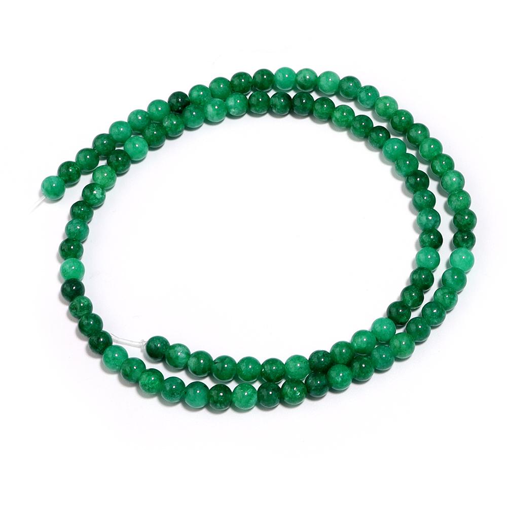 4 6 8 10 12mm Natural Green Jade Stone Beads Round Gemstone Loose Spacer Beads for DIY Jewelry Making Bracelet Necklace Supplies