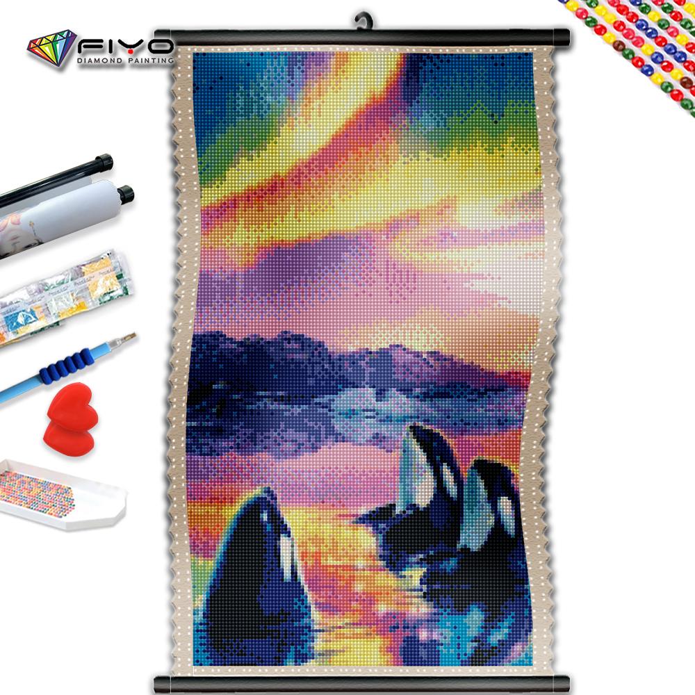 

5D DIY Рамка Алмазная картина Закат Солнечный свет Полный квадратный круглый дрель Вышивка крестиком Вышивка Морской Дельфин Животное Мозаика Пейзаж Домашний декор