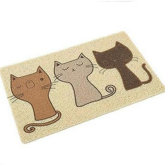 Minimalist Silk Cat Litter and Feeding Mat - Trap, Cute, Easy to Clean