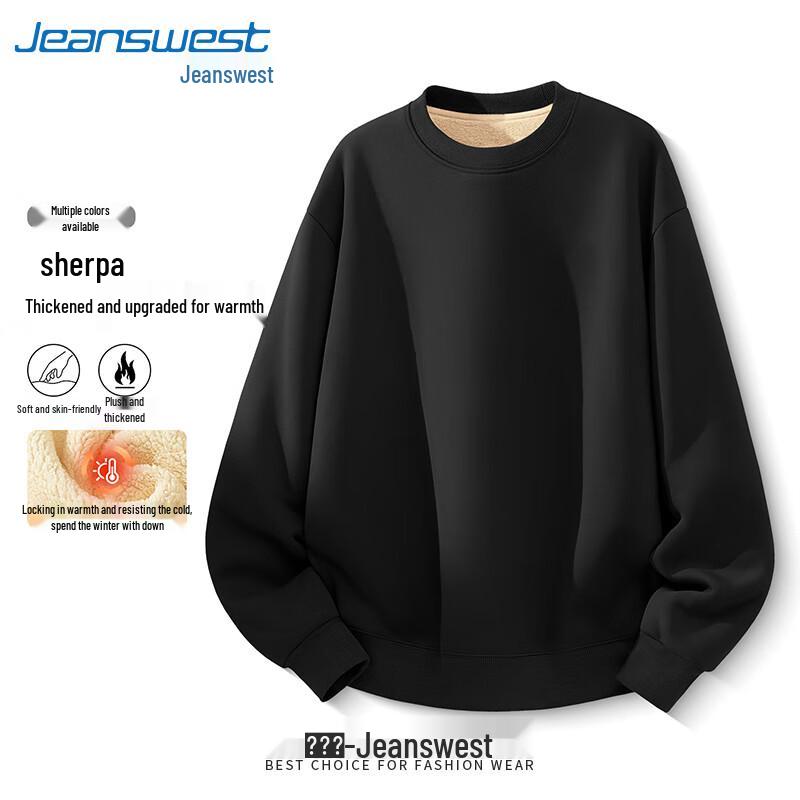 Jeanswest Men's Fleece Lined Crewneck Sweatshirt