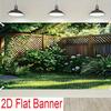 2D Garden Plant Wood Grid Fence Background Cloth Live Stream Photography Backdrop