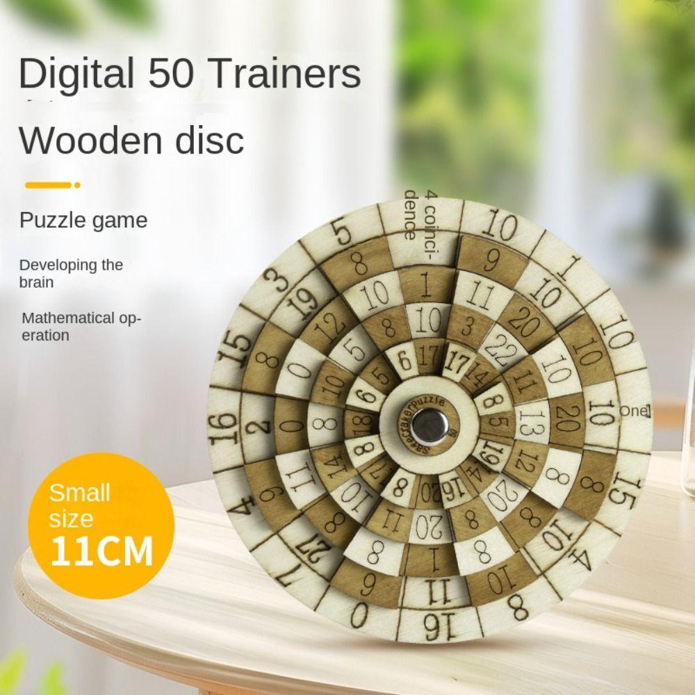 Turntable Digital Puzzle Toy Wooden Secret Box Puzzle Creative Huarong Road Number Puzzle  Adults