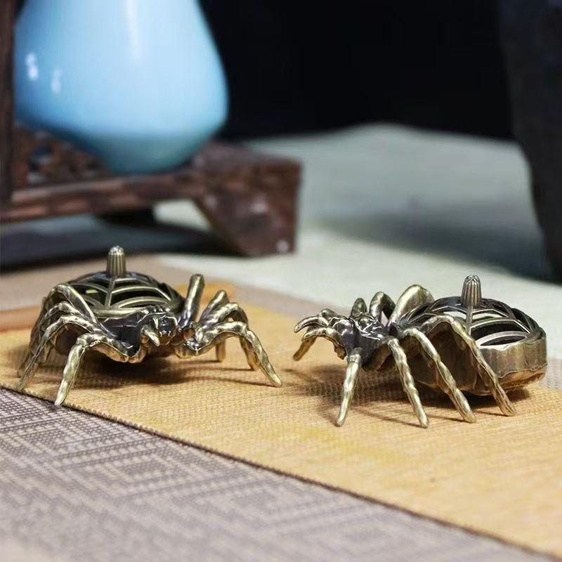 Spider Shaped Incense Holder Buddhist Utensils Creative Buddha Incense Holder Copper Office Desktop Decorations Home Decoration