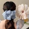 Sweety Romantic Gauze Hair Rope For Women Flowing Gauze Pearl Large Intestine Hair Ring Girls Fashion Elegant Hair Accessories