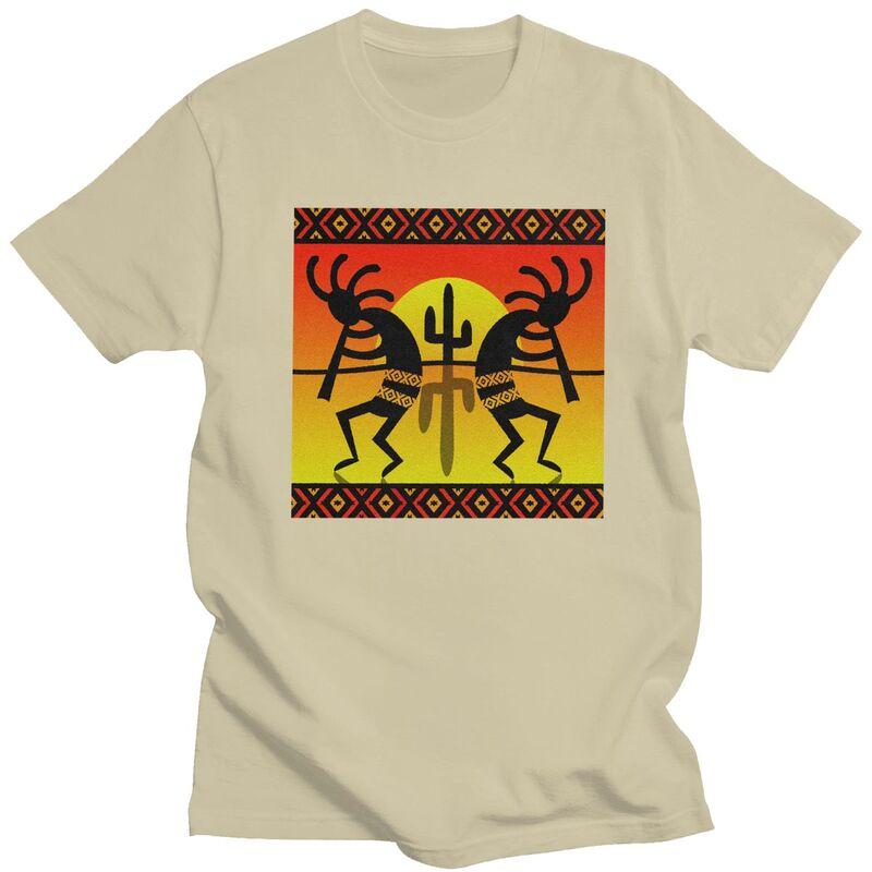 Custom Southwest Tribal Native American Kokopelli T Shirt for Men Tshirt Casual Tees Tshirt Slim Fit Clothing Gift