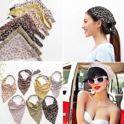 Dreieck Bandanas Damen Scrunchies Elastische Haarbänder Haarband Haarschal Blumendruck Stirnband