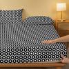1 Simple Modern Geometry  Printed Matte Fitted Sheet, Bedroom Printed Bed Cover, Bedding (Excluding Pillowcases)