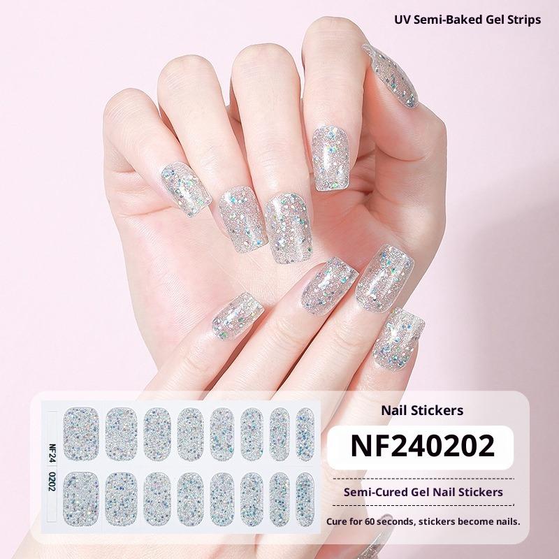 

Glitter Semi-cured Gel Nail Stickers UV Nail Stickers Gel Nails UV Light Curing Nail Stickers NF240202