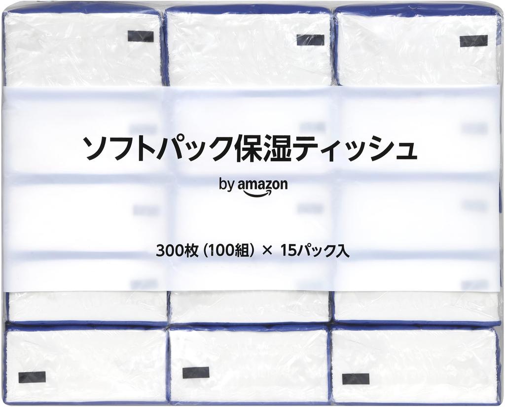Amazon Soft Pack Moisture FSC Certified 300 Sheets X 100 Pairs X 15 Packs Tissues, Paper, (3-Ply)