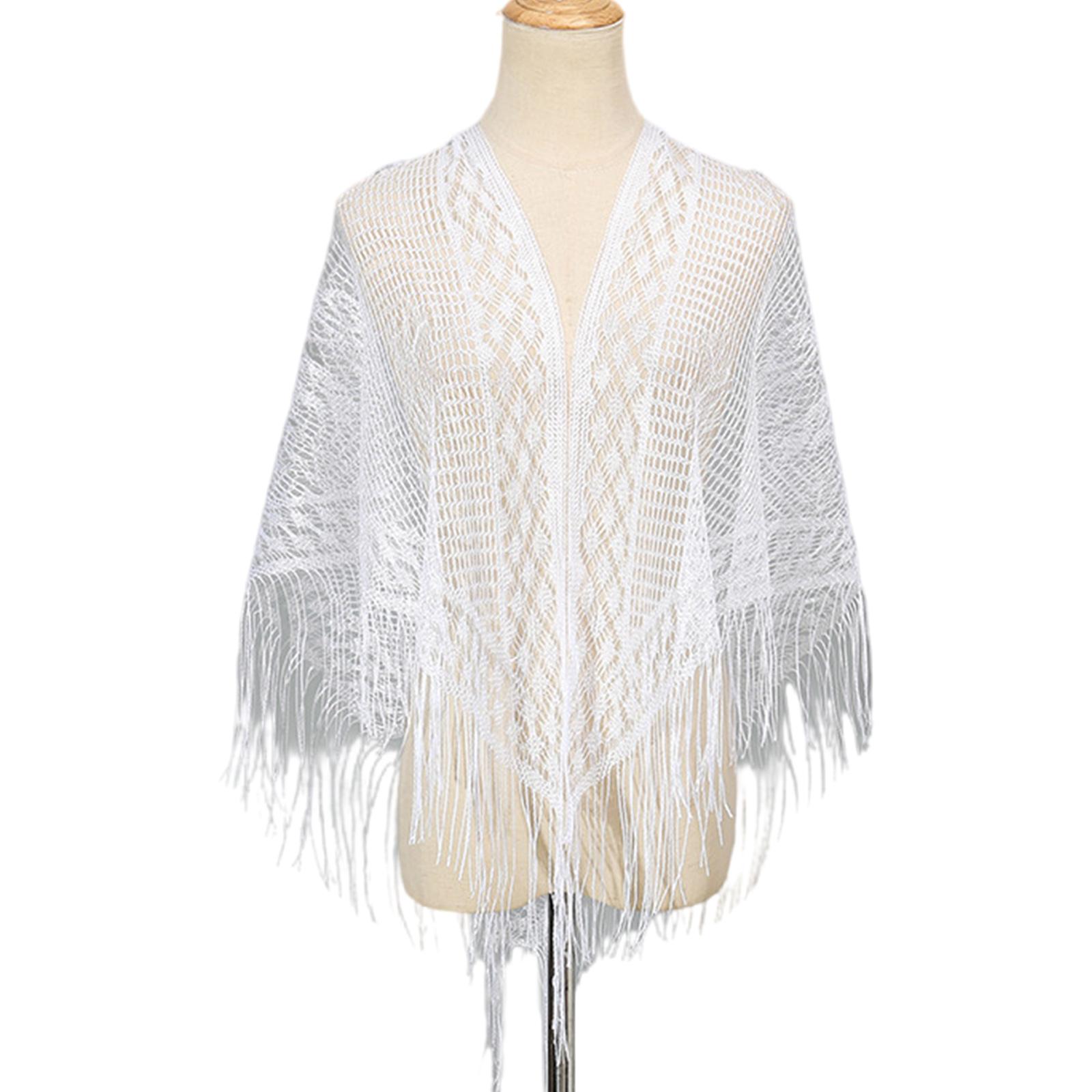 

Легкий шарф для женщин Офис Повседневный Путешествия и Вечернее мероприятие Шаль Элегантная ажурная вышивка Головной платок Шаль белый